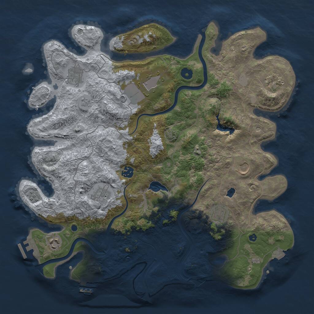 Rust Map: Procedural Map, Size: 4000, Seed: 376296697, 15 Monuments