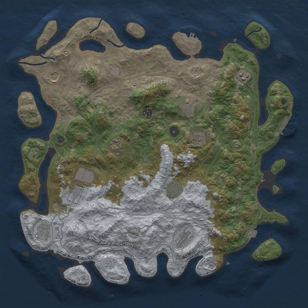 Rust Map: Procedural Map, Size: 4500, Seed: 6851681, 19 Monuments