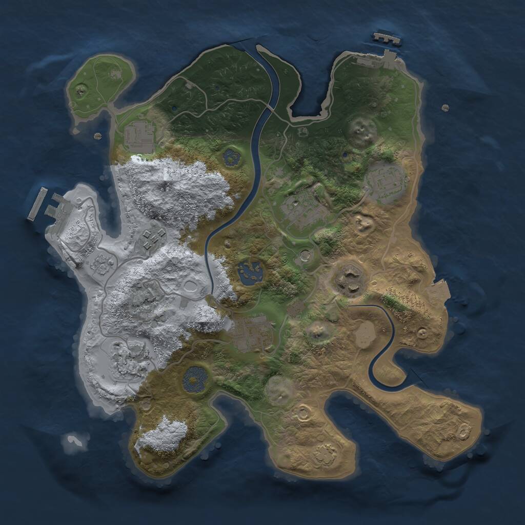 Rust Map: Procedural Map, Size: 3000, Seed: 30432, 15 Monuments