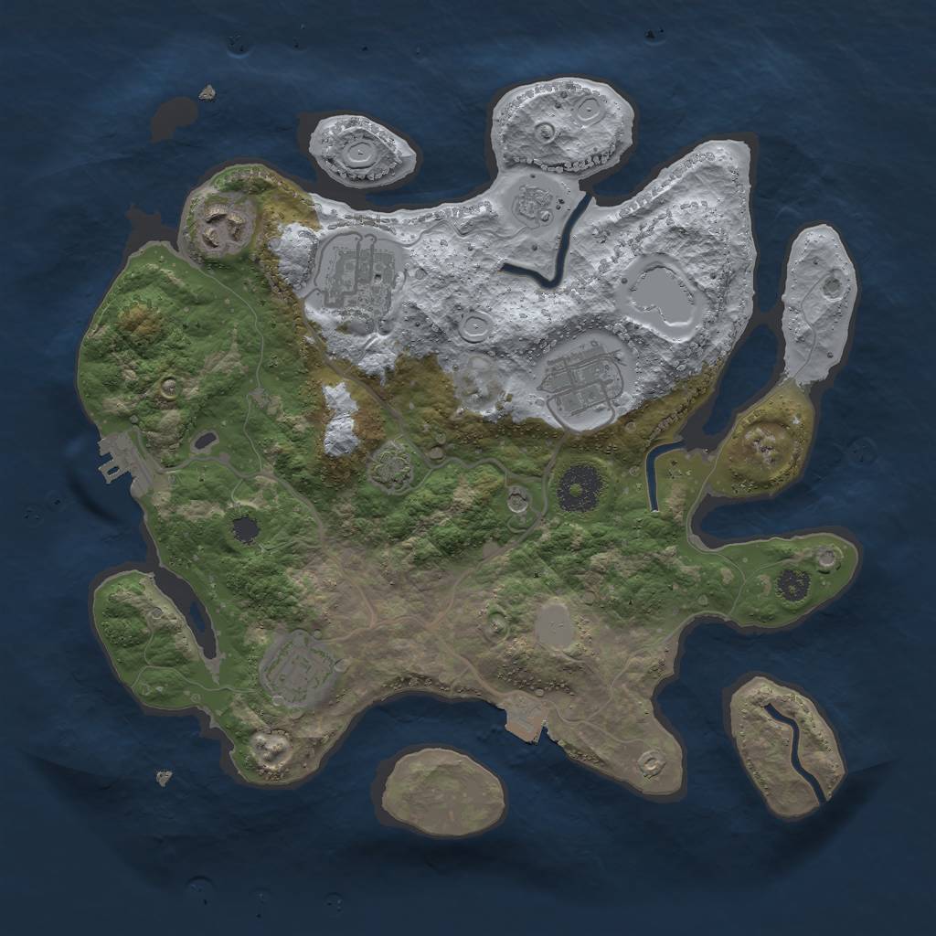 Rust Map: Procedural Map, Size: 3000, Seed: 1424522580, 11 Monuments