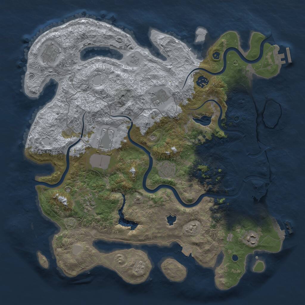 Rust Map: Procedural Map, Size: 4000, Seed: 96856084, 14 Monuments