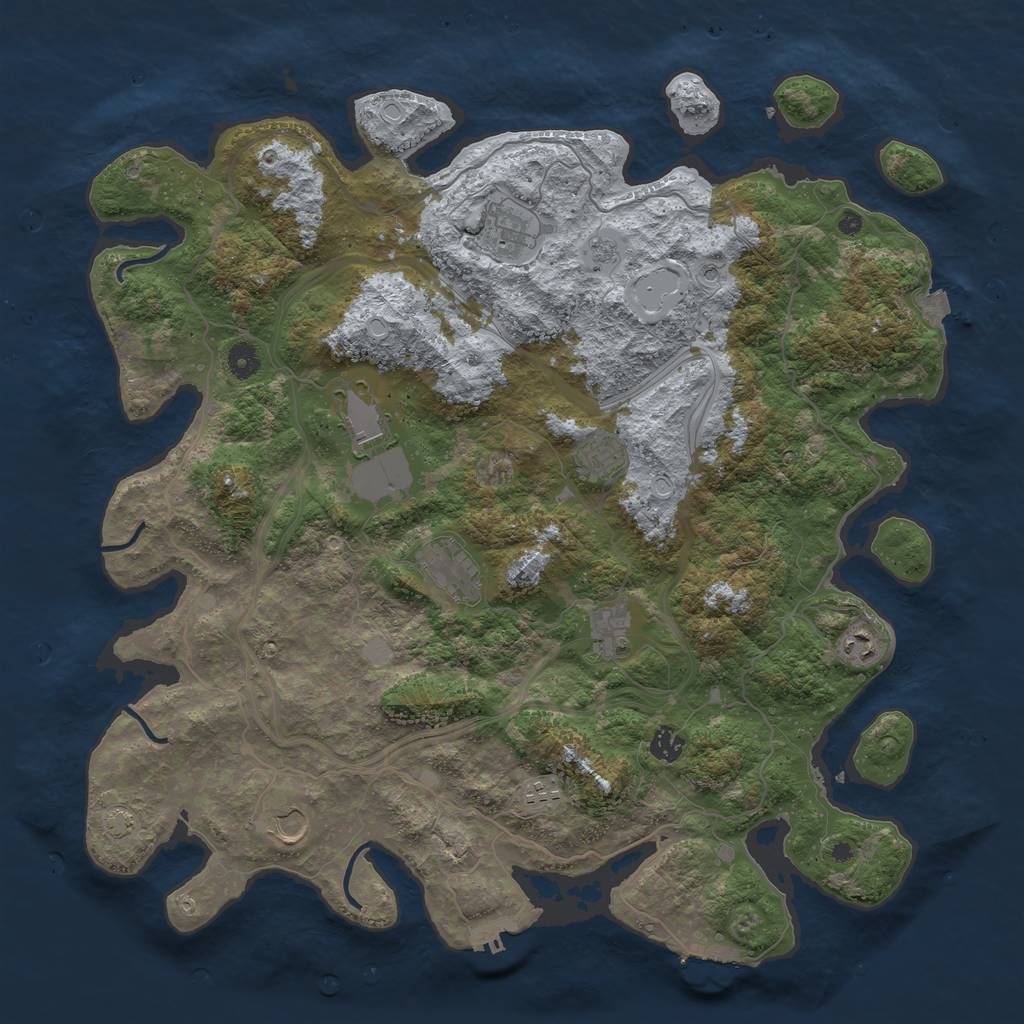 Rust Map: Procedural Map, Size: 4500, Seed: 1746, 17 Monuments