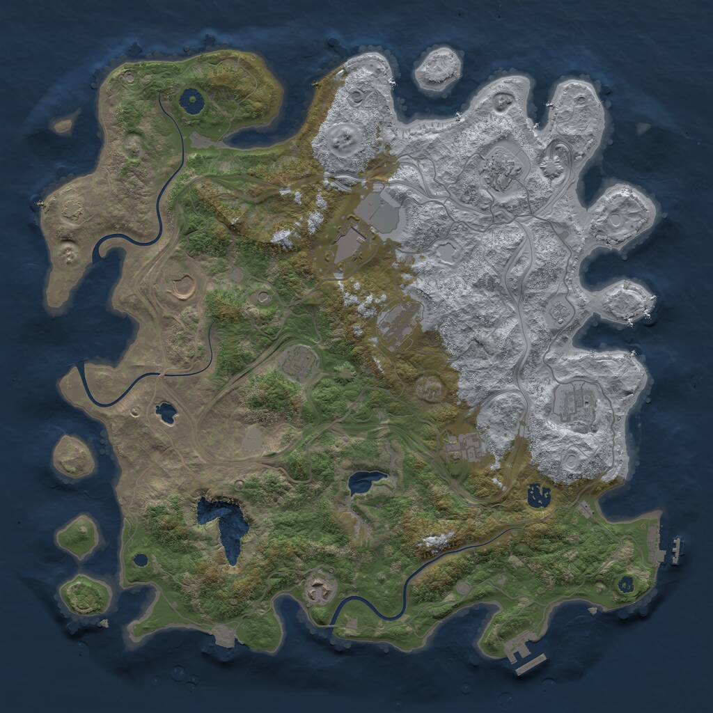 Rust Map: Procedural Map, Size: 4350, Seed: 123, 15 Monuments