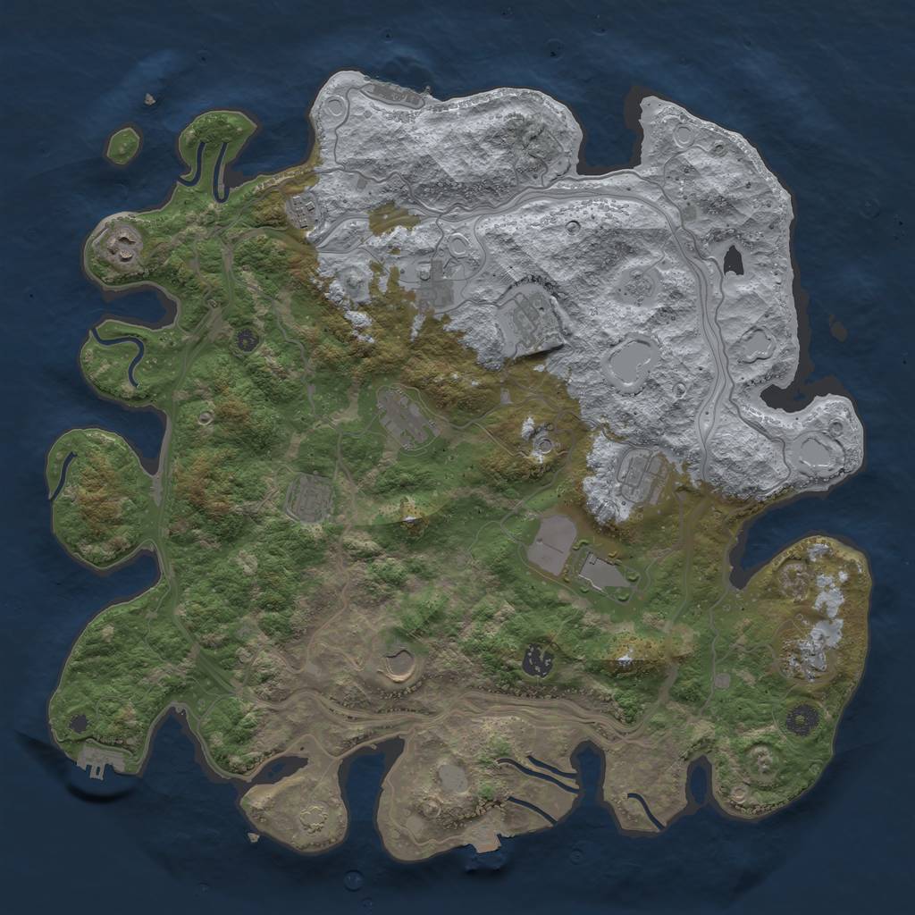 Rust Map: Procedural Map, Size: 4250, Seed: 1605942074, 19 Monuments