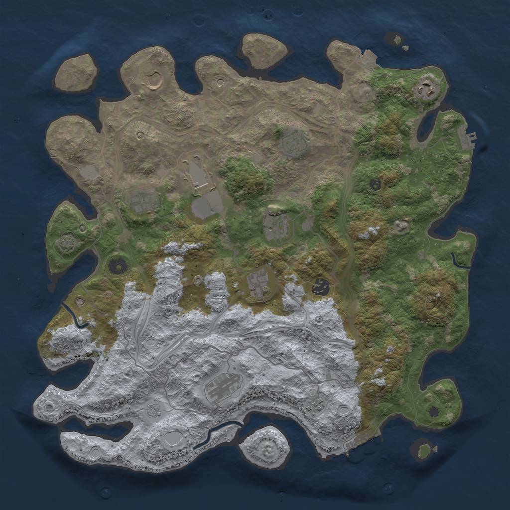 Rust Map: Procedural Map, Size: 4250, Seed: 20118, 18 Monuments
