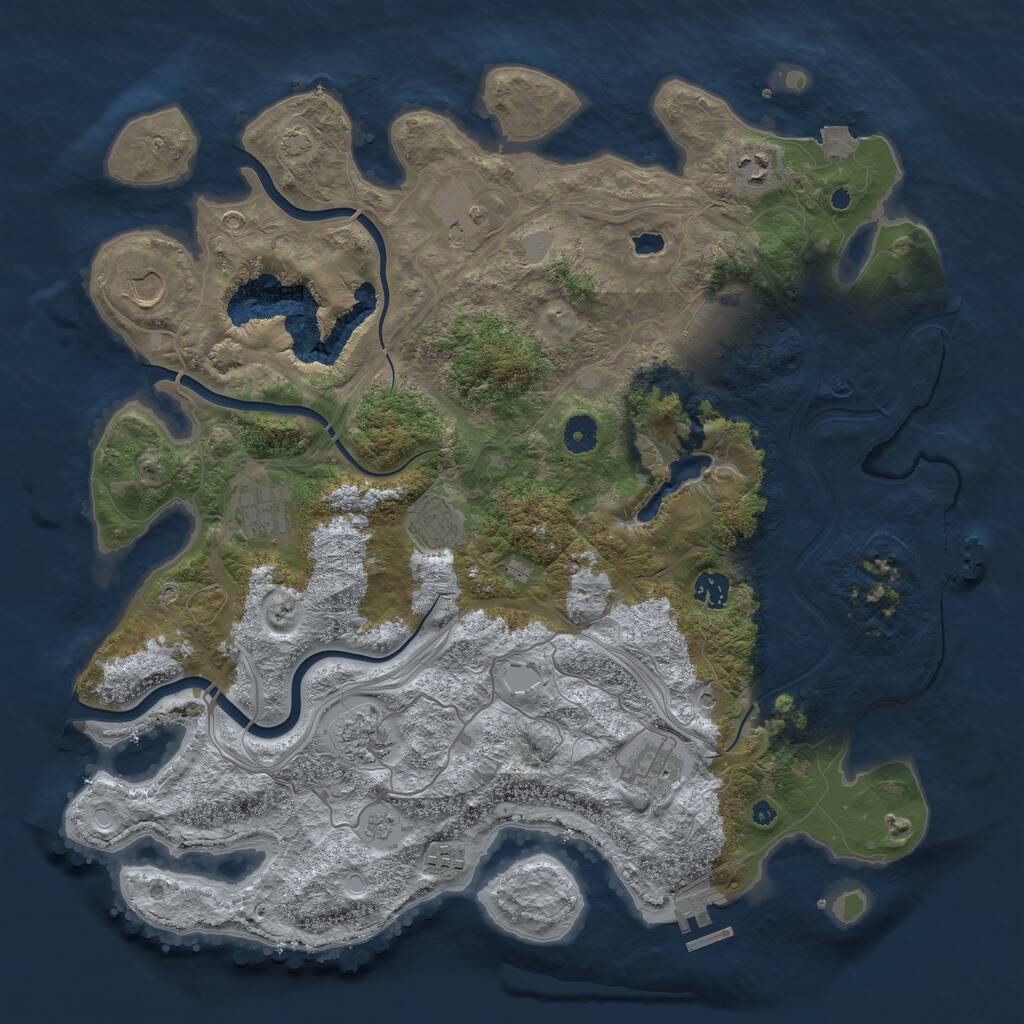 Rust Map: Procedural Map, Size: 4250, Seed: 20118, 16 Monuments