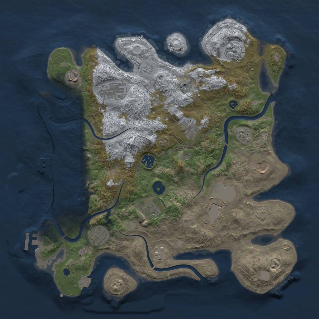 Rust Map: Procedural Map, Size: 3750, Seed: 283532725, 16 Monuments