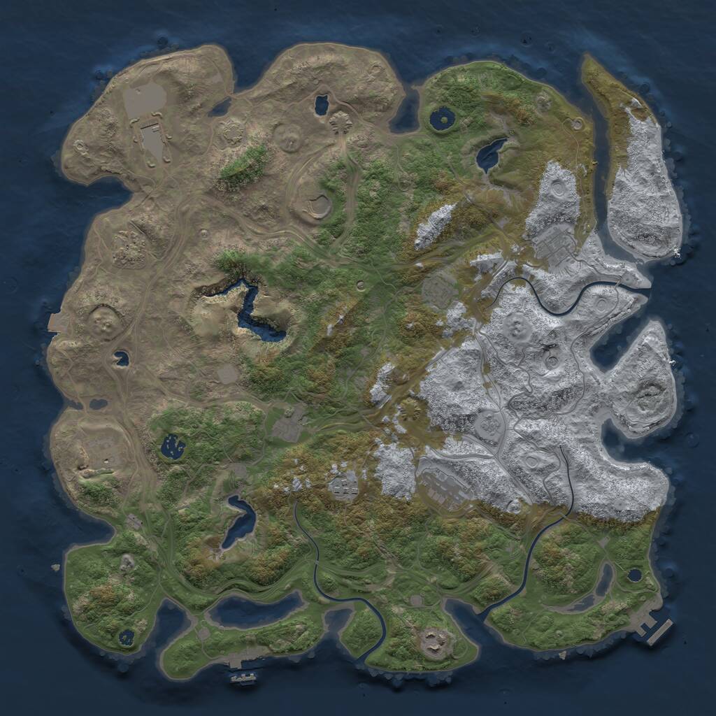 Rust Map: Procedural Map, Size: 4500, Seed: 860371293, 17 Monuments