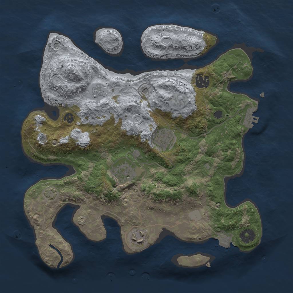 Rust Map: Procedural Map, Size: 3000, Seed: 18183, 11 Monuments