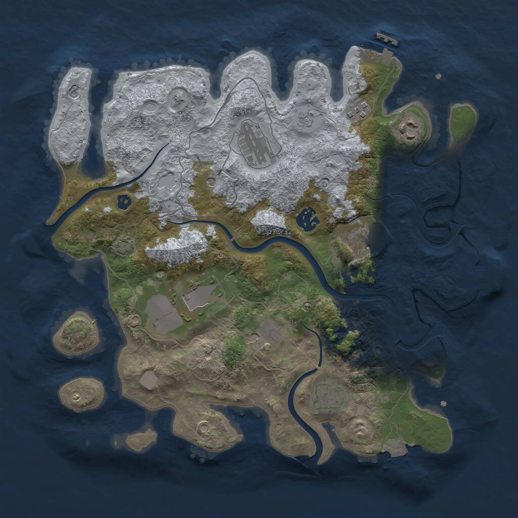 Rust Map: Procedural Map, Size: 3500, Seed: 5575, 14 Monuments