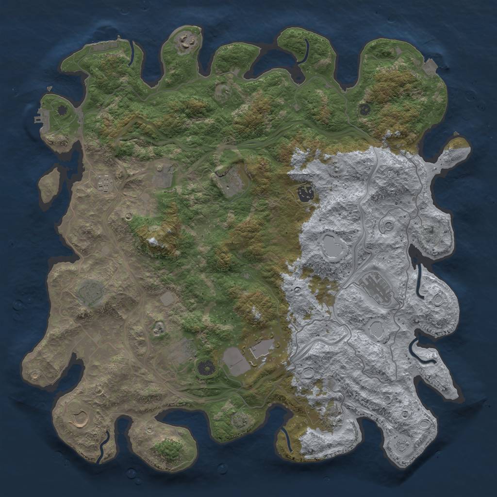 Rust Map: Procedural Map, Size: 4500, Seed: 986988266, 19 Monuments