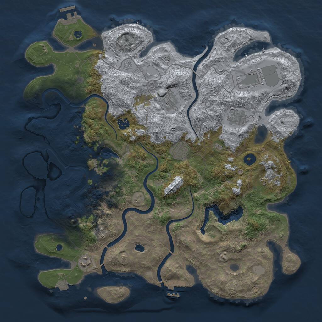Rust Map: Procedural Map, Size: 4100, Seed: 15162, 14 Monuments