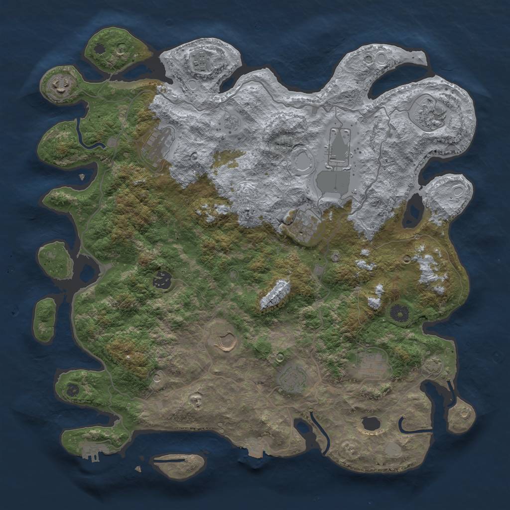 Rust Map: Procedural Map, Size: 4100, Seed: 15162, 17 Monuments