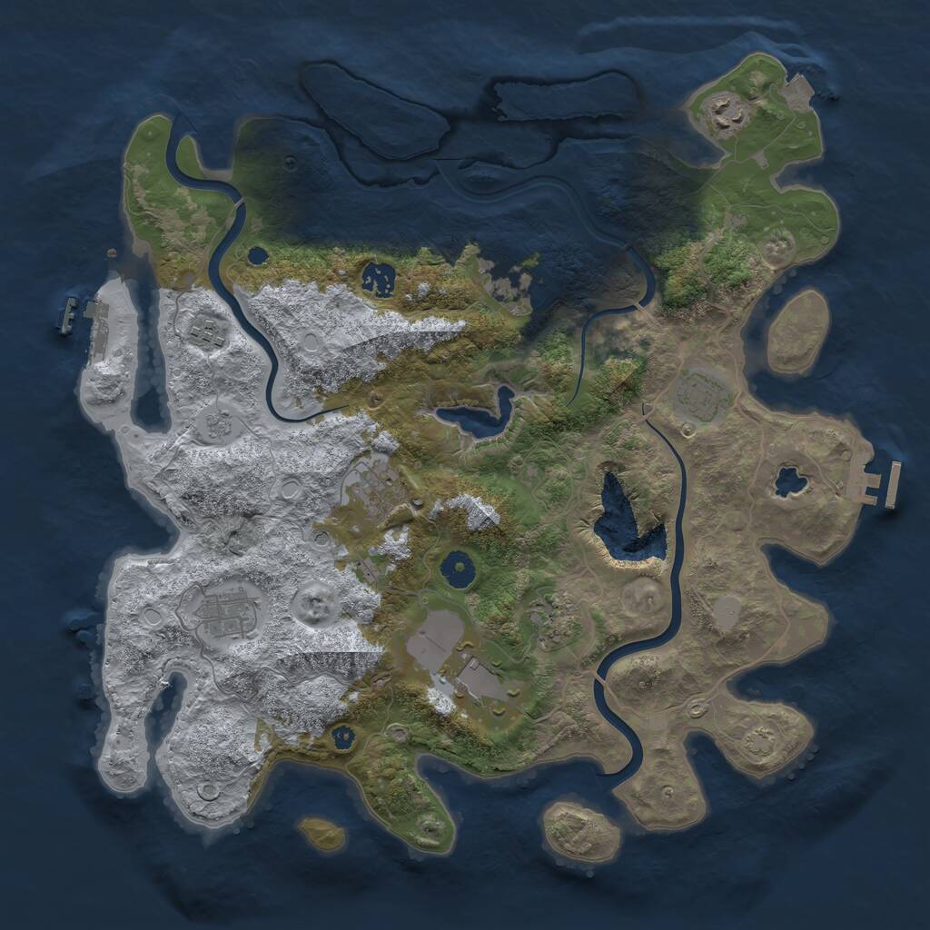 Rust Map: Procedural Map, Size: 4000, Seed: 7583, 15 Monuments