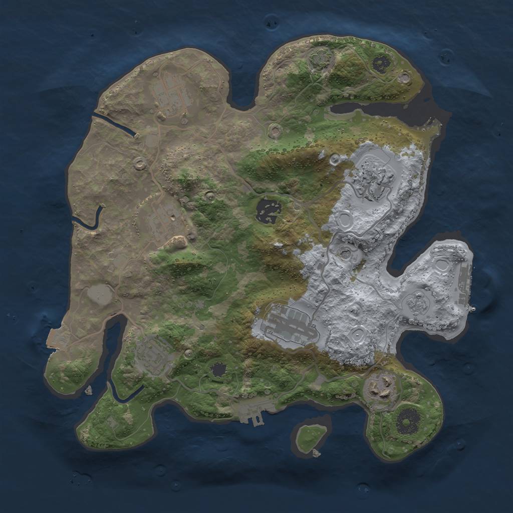 Rust Map: Procedural Map, Size: 3000, Seed: 1044643119, 15 Monuments