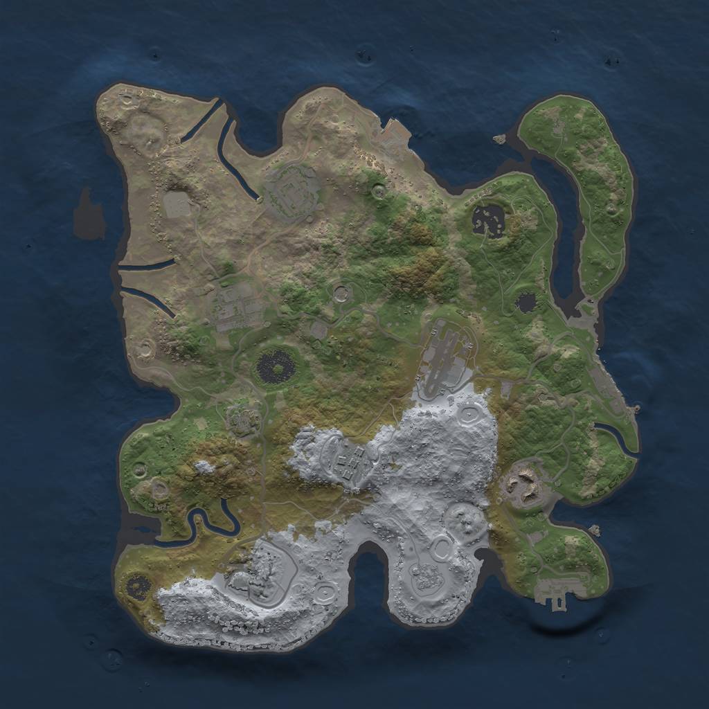 Rust Map: Procedural Map, Size: 3000, Seed: 1579473835, 15 Monuments