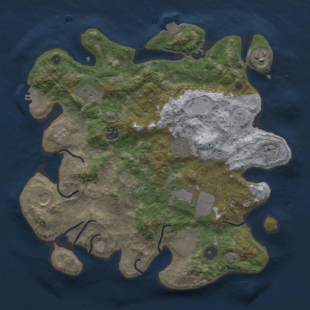 Rust Map: Procedural Map, Size: 3500, Seed: 1918154781, 16 Monuments