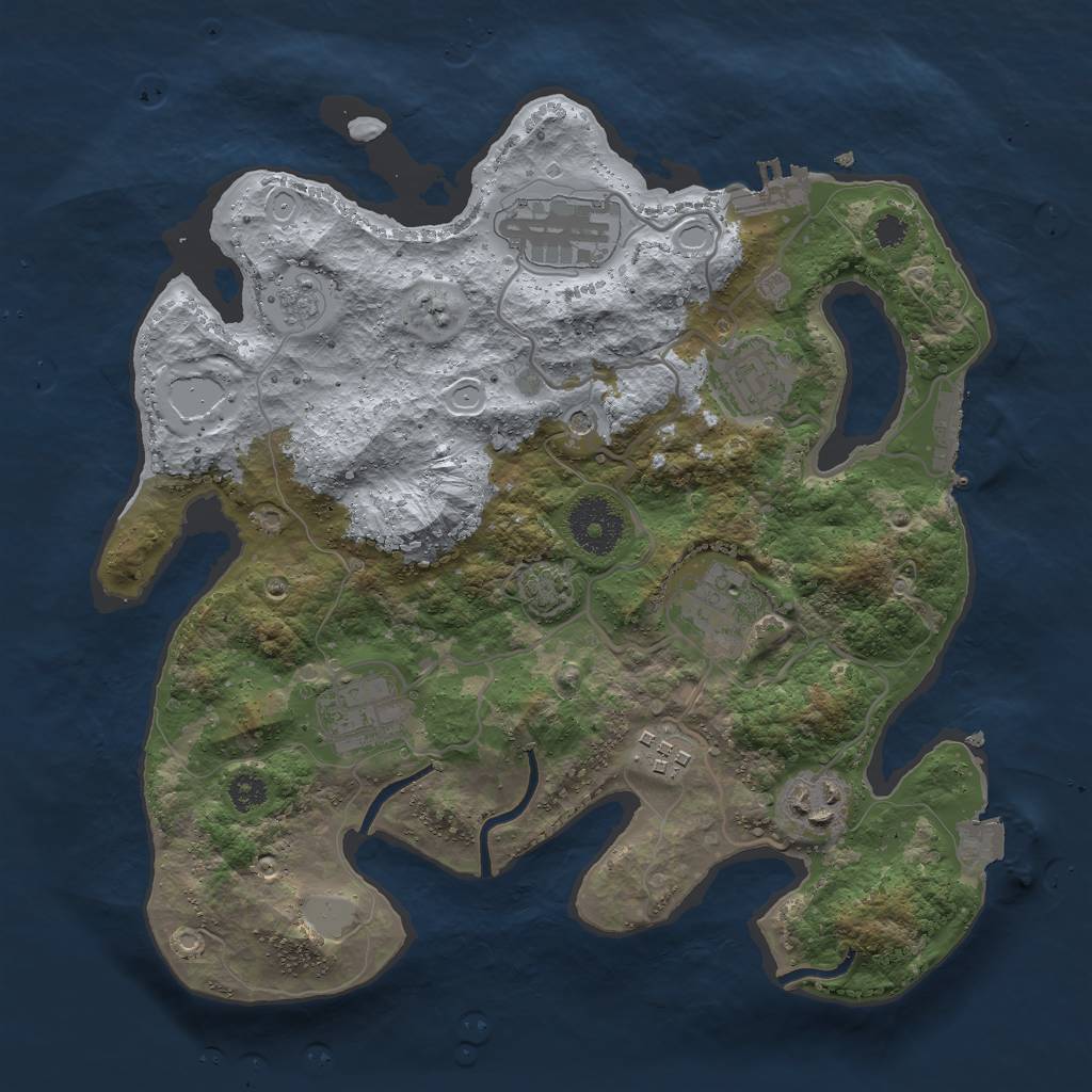 Rust Map: Procedural Map, Size: 3000, Seed: 103208413, 14 Monuments