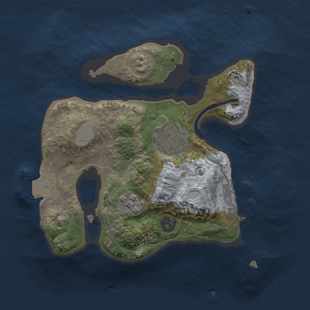 Rust Map: Procedural Map, Size: 2000, Seed: 1002, 6 Monuments