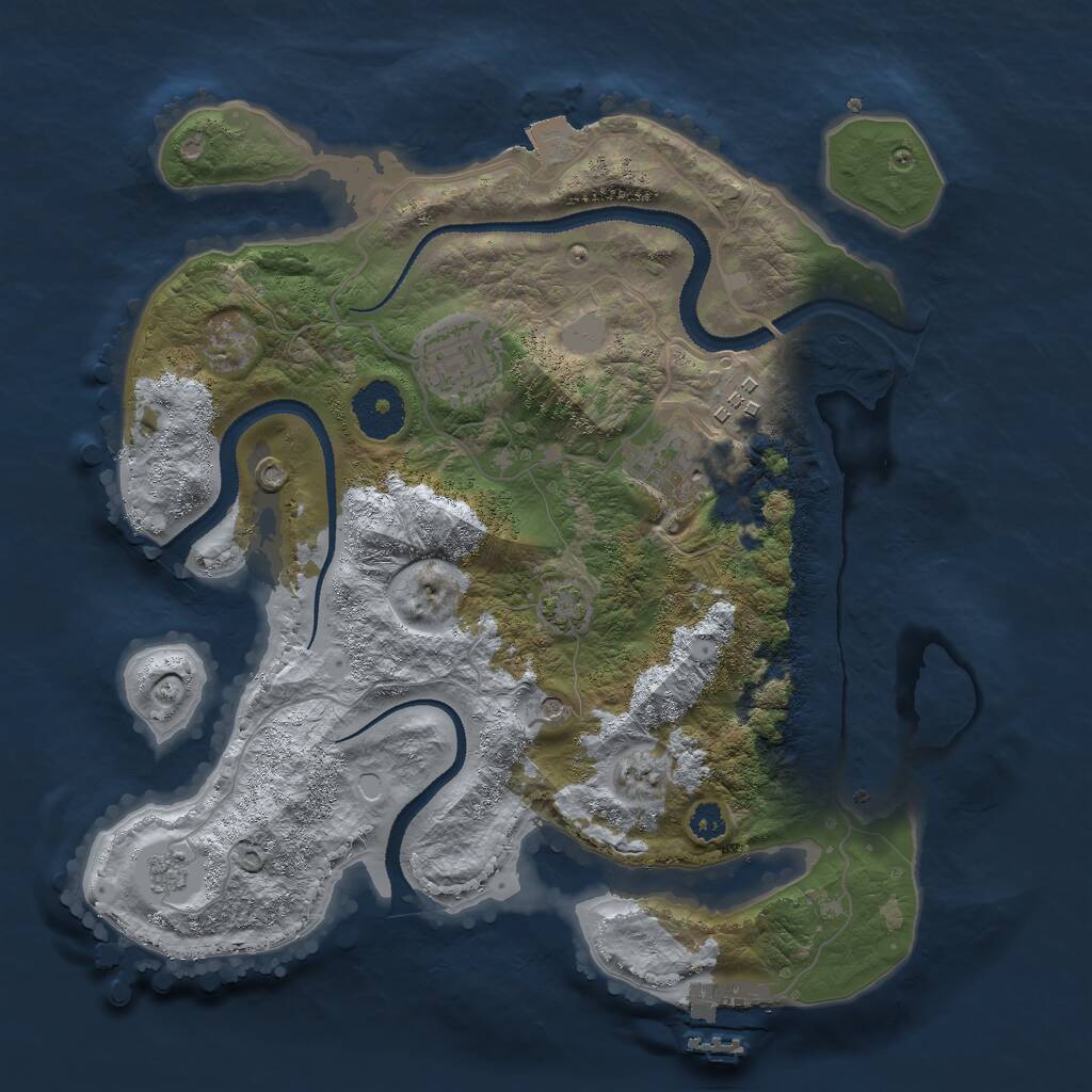 Rust Map: Procedural Map, Size: 3000, Seed: 2042804341, 8 Monuments