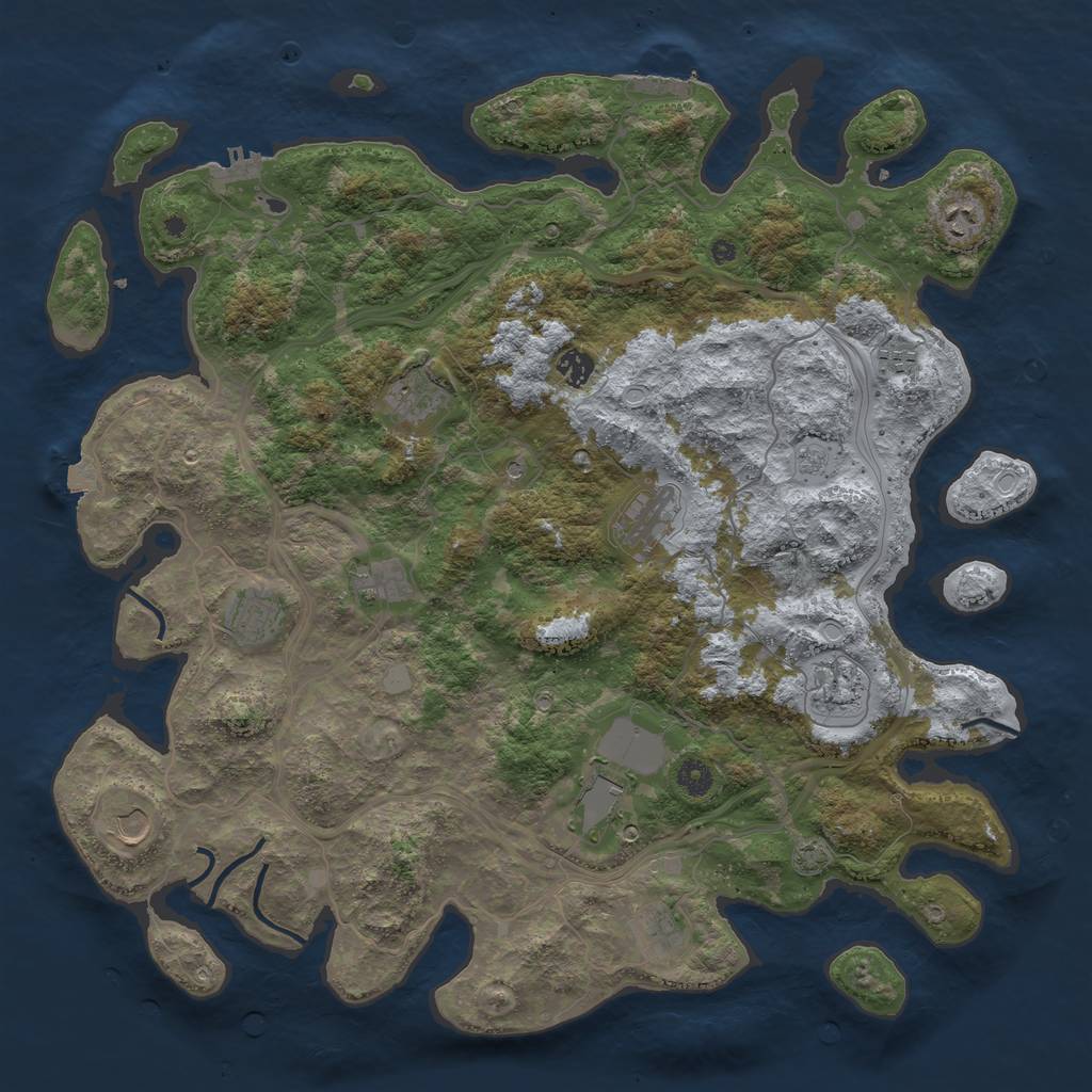 Rust Map: Procedural Map, Size: 4499, Seed: 1918154781, 19 Monuments