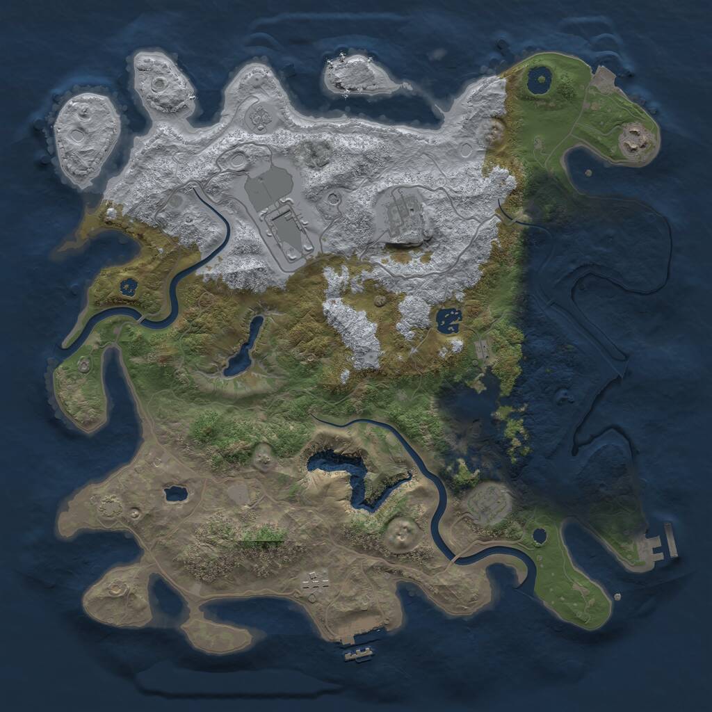 Rust Map: Procedural Map, Size: 4000, Seed: 22260, 13 Monuments