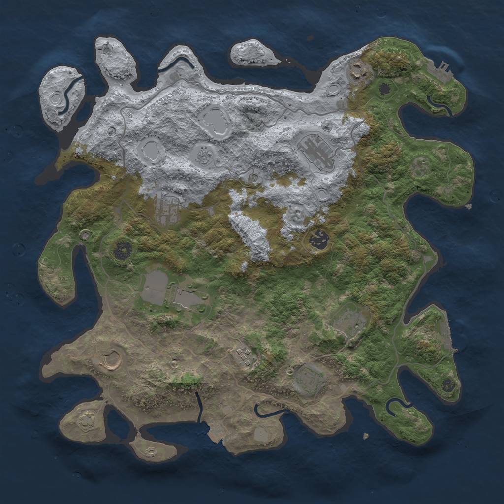 Rust Map: Procedural Map, Size: 4000, Seed: 22260, 17 Monuments