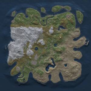 Thumbnail Rust Map: Procedural Map, Size: 4000, Seed: 2121752585, 13 Monuments