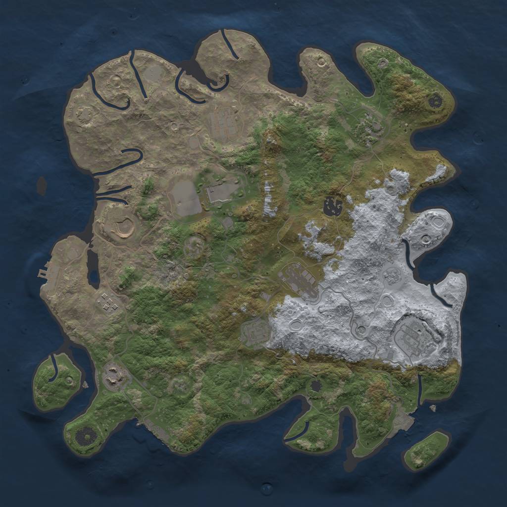 Rust Map: Procedural Map, Size: 3800, Seed: 1778924096, 18 Monuments