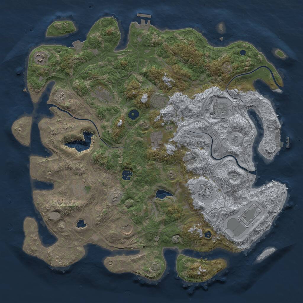 Rust Map: Procedural Map, Size: 4400, Seed: 62609596, 17 Monuments