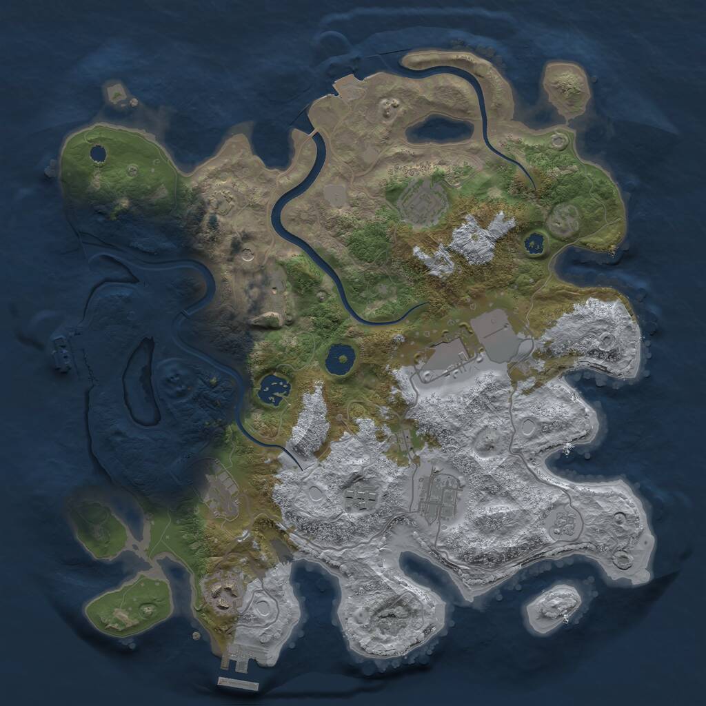 Rust Map: Procedural Map, Size: 3500, Seed: 67240529, 14 Monuments