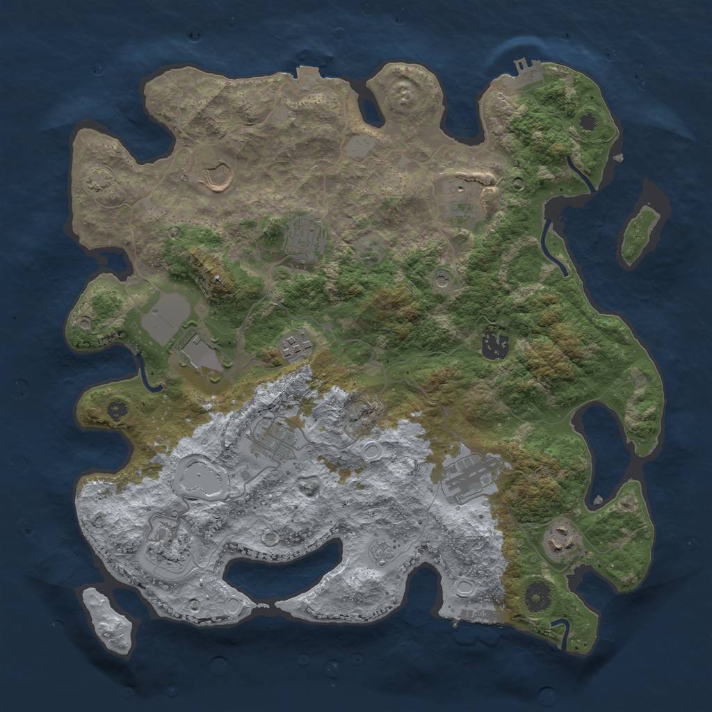 Rust Map: Procedural Map, Size: 3700, Seed: 1719671631, 18 Monuments