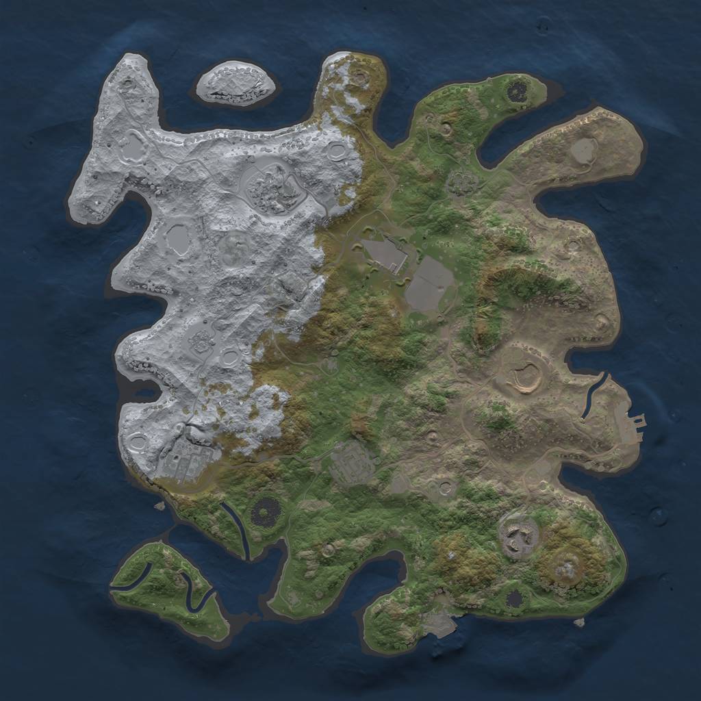 Rust Map: Procedural Map, Size: 3500, Seed: 1201169894, 13 Monuments