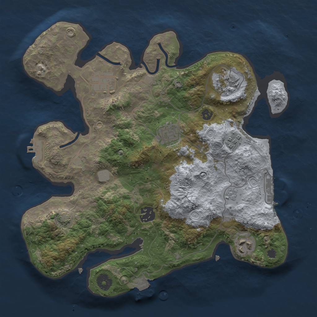 Rust Map: Procedural Map, Size: 3000, Seed: 324000, 13 Monuments