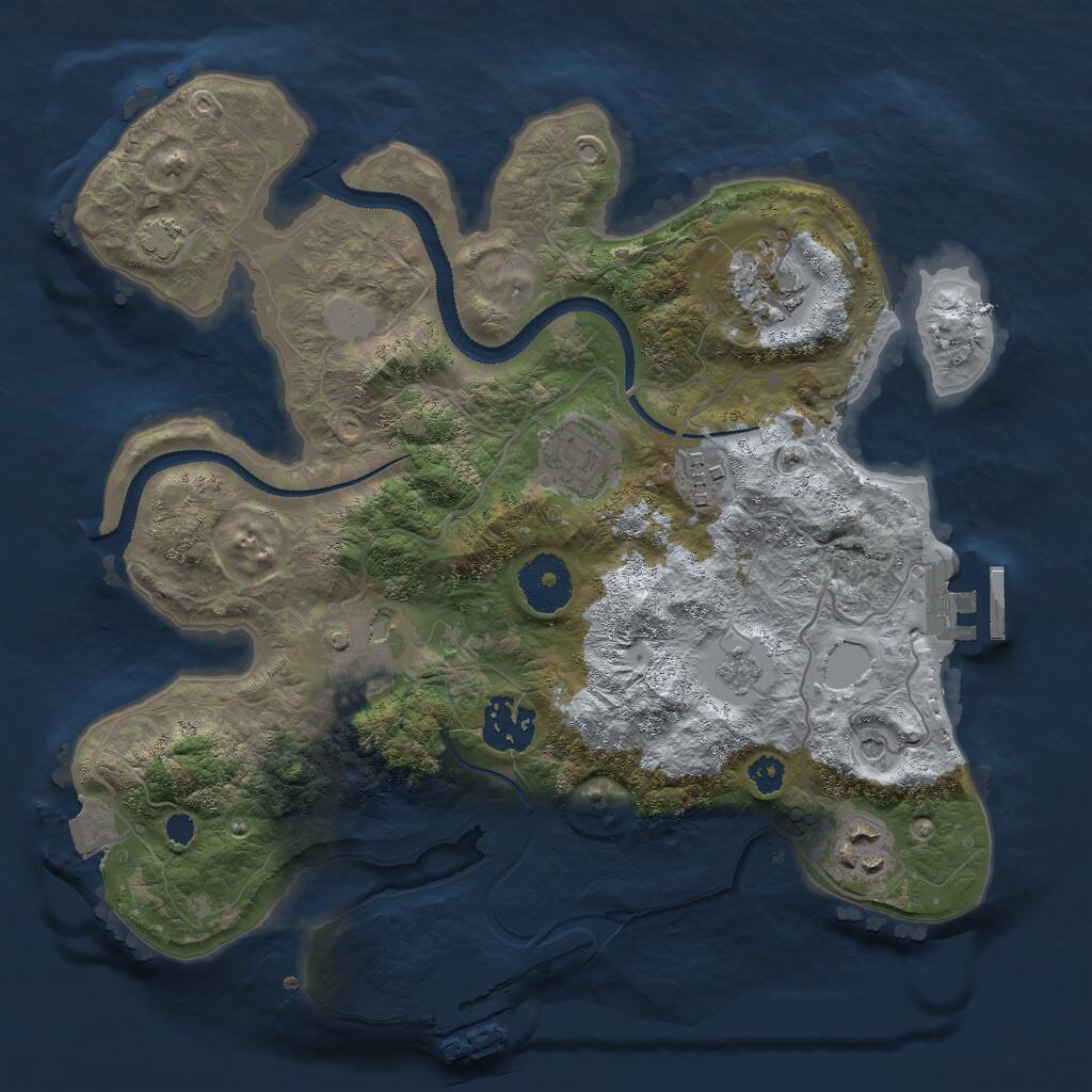 Rust Map: Procedural Map, Size: 3000, Seed: 324000, 12 Monuments