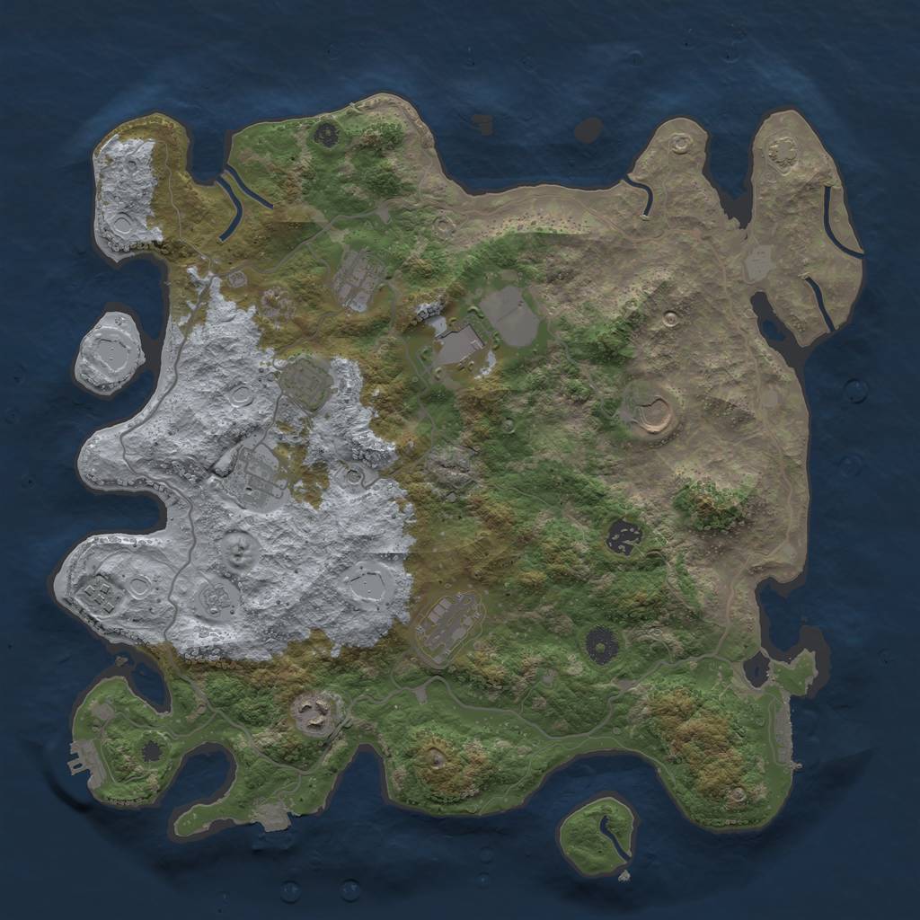 Rust Map: Procedural Map, Size: 4000, Seed: 121420767, 17 Monuments