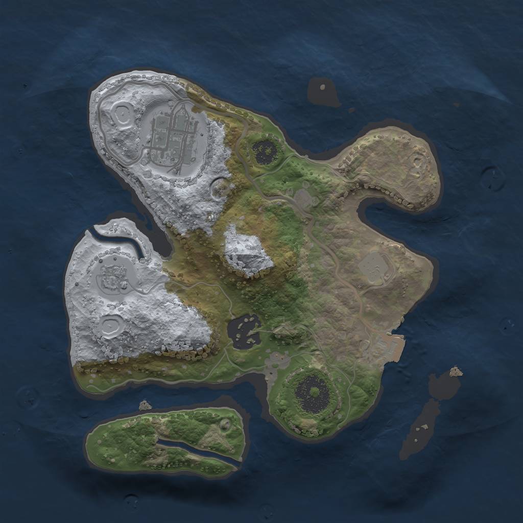 Rust Map: Procedural Map, Size: 2200, Seed: 1452988606, 6 Monuments
