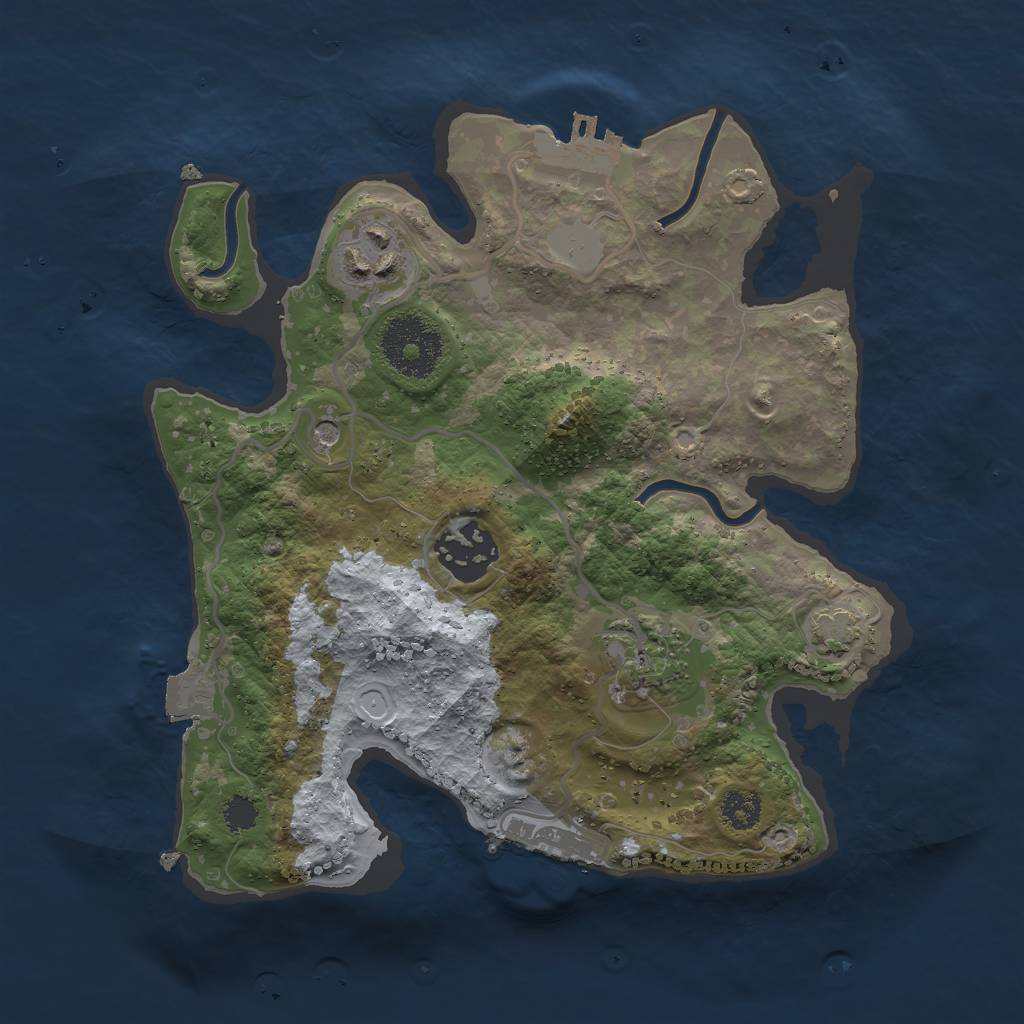 Rust Map: Procedural Map, Size: 2574, Seed: 386464190, 10 Monuments