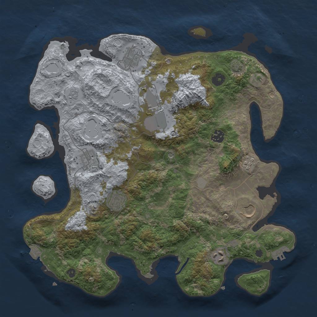 Rust Map: Procedural Map, Size: 3700, Seed: 62194169, 15 Monuments