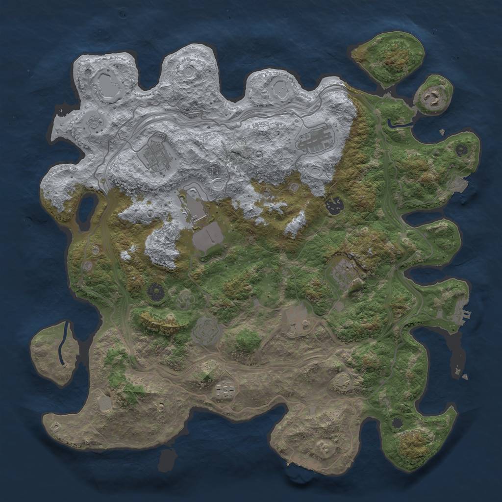Rust Map: Procedural Map, Size: 4250, Seed: 34545565, 17 Monuments
