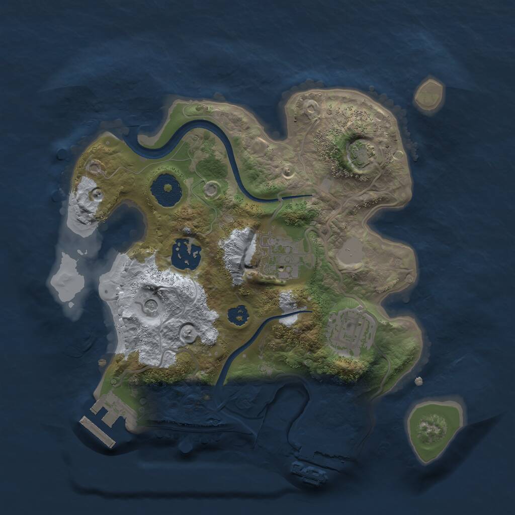 Rust Map: Procedural Map, Size: 2500, Seed: 935528231, 8 Monuments