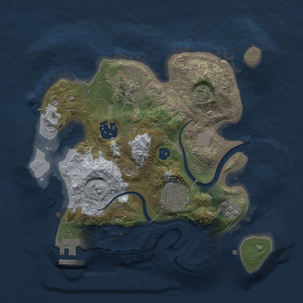 Rust Map: Procedural Map, Size: 2500, Seed: 935528231, 8 Monuments