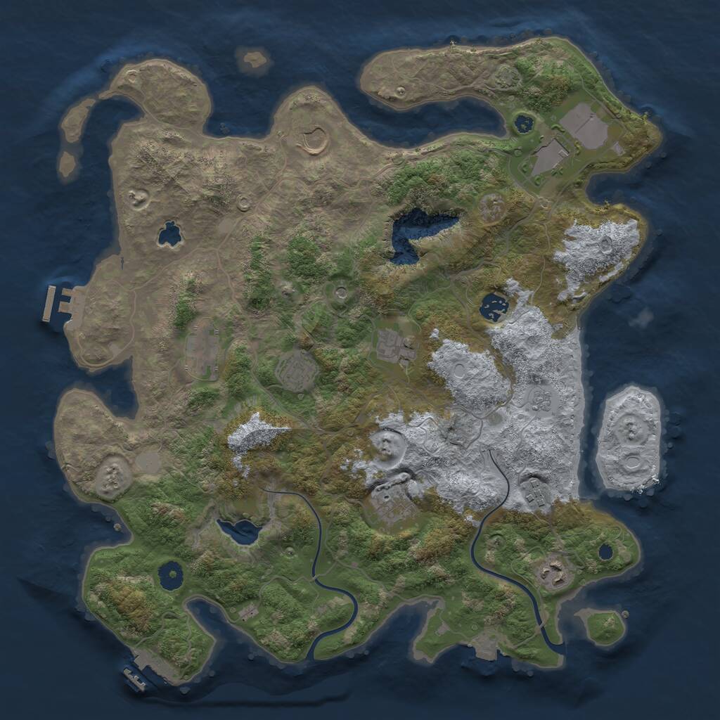 Rust Map: Procedural Map, Size: 4000, Seed: 234147142, 15 Monuments