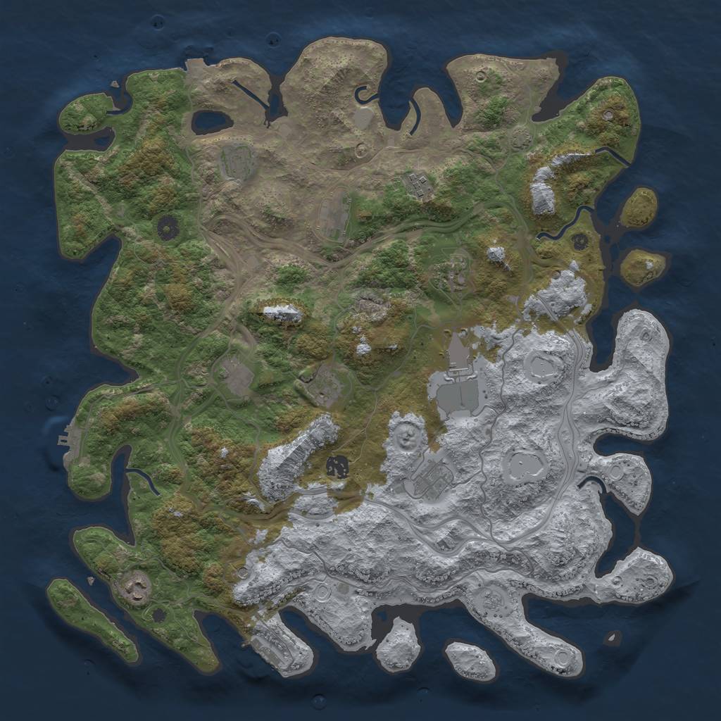 Rust Map: Procedural Map, Size: 4500, Seed: 1973073237, 18 Monuments