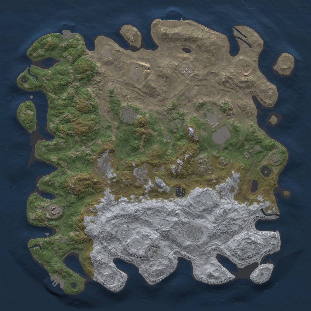 Rust Map: Procedural Map, Size: 4400, Seed: 11404281, 19 Monuments