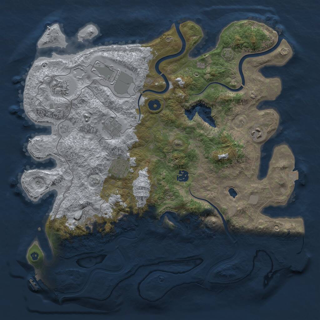 Rust Map: Procedural Map, Size: 4000, Seed: 544491897, 14 Monuments