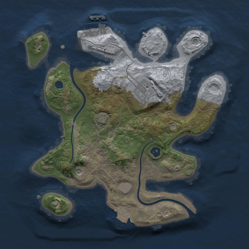Rust Map: Procedural Map, Size: 2500, Seed: 989898, 5 Monuments