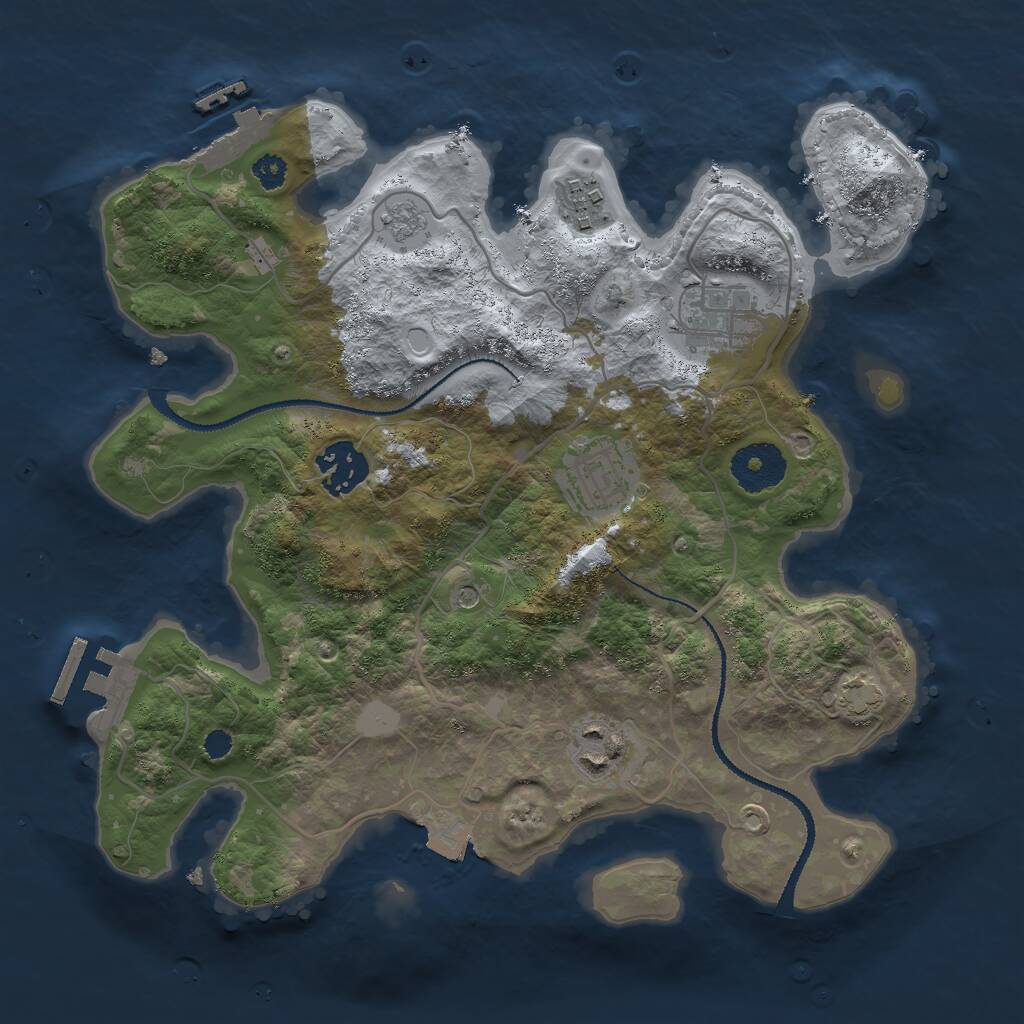 Rust Map: Procedural Map, Size: 3000, Seed: 1194936336, 11 Monuments
