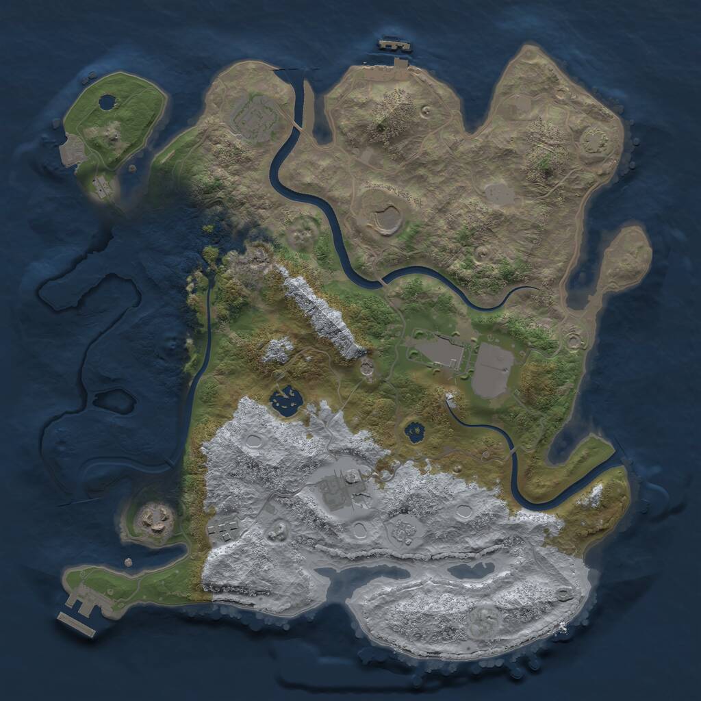 Rust Map: Procedural Map, Size: 3500, Seed: 1254618434, 13 Monuments