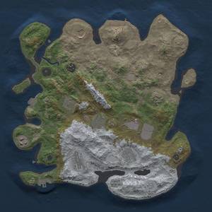 Thumbnail Rust Map: Procedural Map, Size: 3500, Seed: 1254618434, 18 Monuments